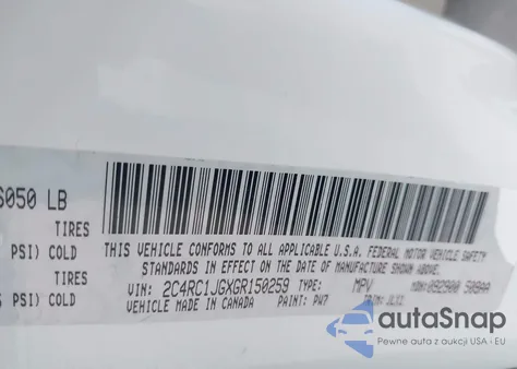 2016 Chrysler Town & Country Limited z USA, uszkodzony, nr VIN 2C4RC1JGXGR150259